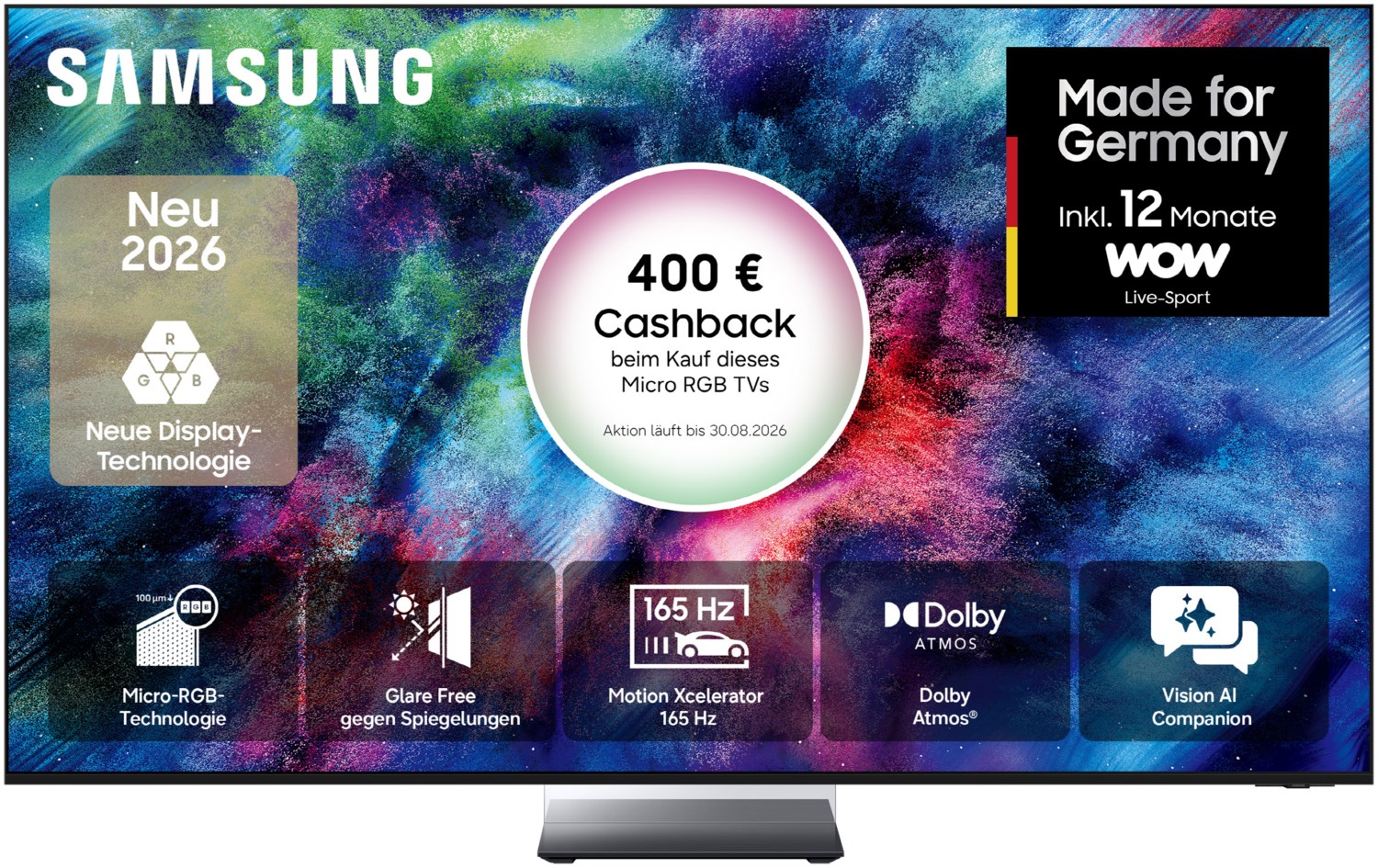 GMR75R95HAT 189 cm (75") Micro RGB Vision AI Smart TV schwarz, 4K Ultra HD, LCD, 120 Hz, Sprachsteuerung
