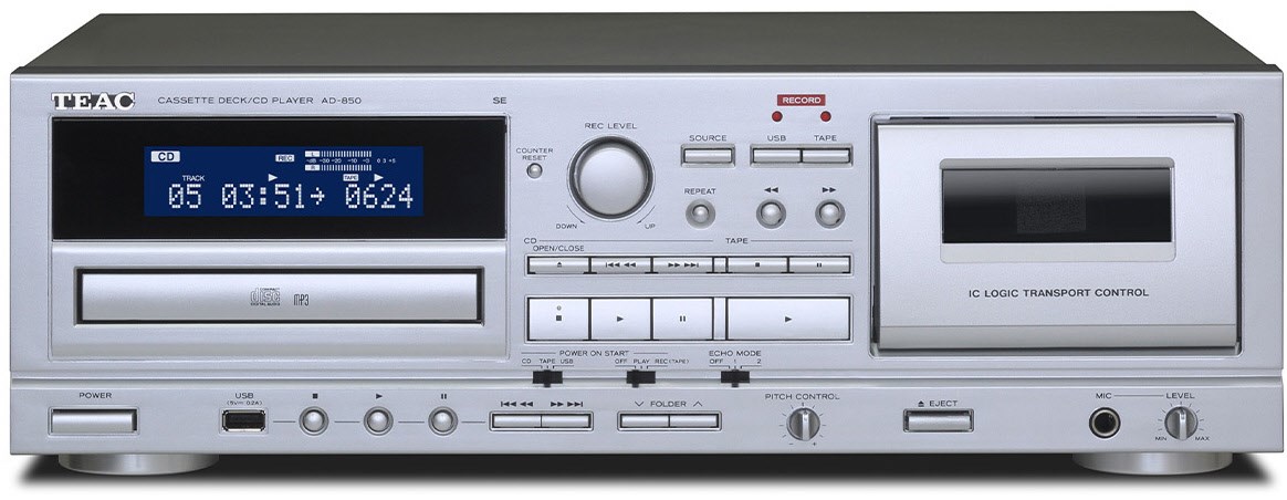 AD-850-SE CD/Kassetten-Kombination silber
