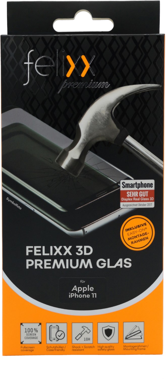 3D Premium-Glas Full Cover für iPhone 11 schwarz