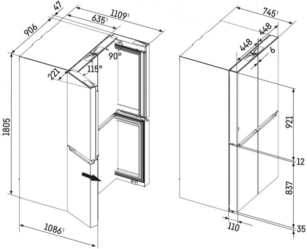 Liebherr MBbsdi 9028-20 French Door blacksteel | EURONICS