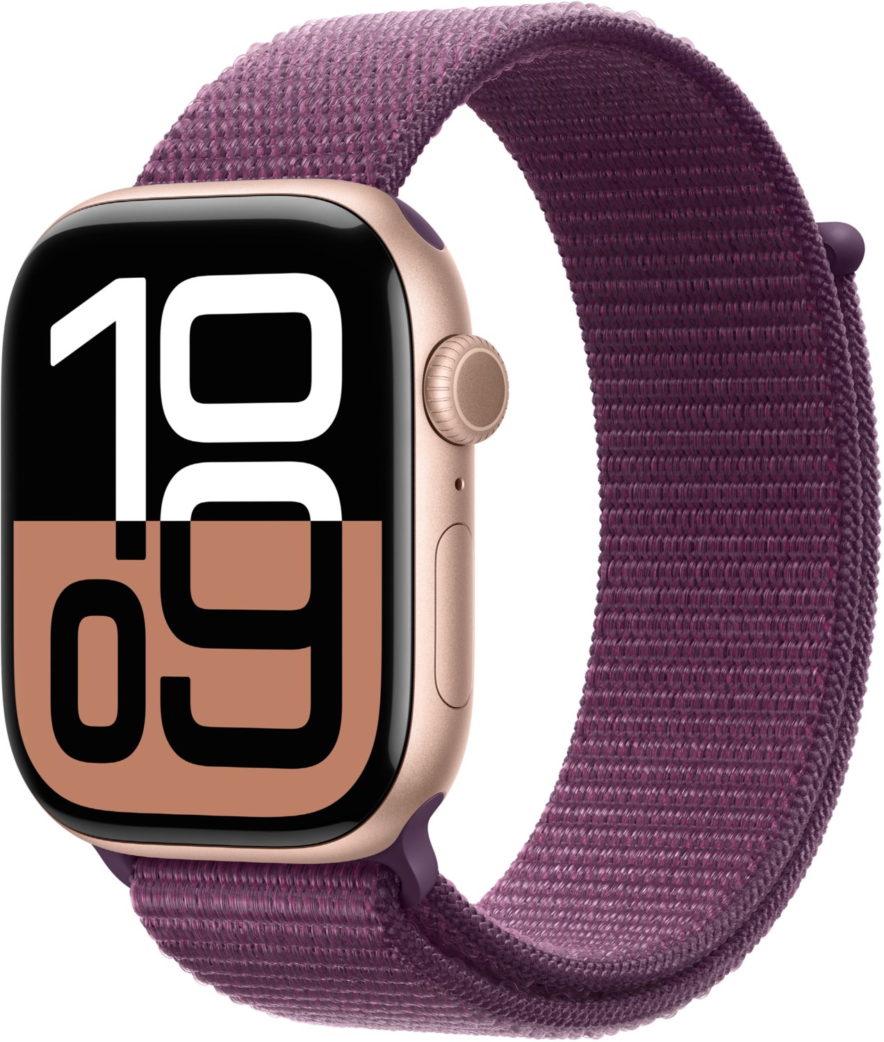 Image of Apple Watch Series 10 (46mm) GPS Aluminium mit Sport Loop roségold/pflaume