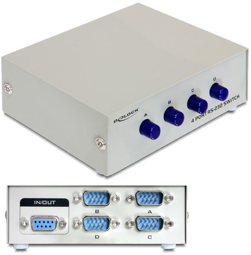 Seriell Umschalter RS-232 4-Port beige