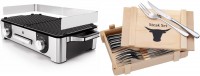 LONO Master Grill + 12tlg Steakbes. Barbecue-Tischgrill cromargan matt