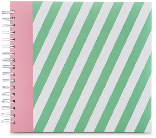 Spiral-Album Striped 28x24cm 50 weiße Seiten bunt