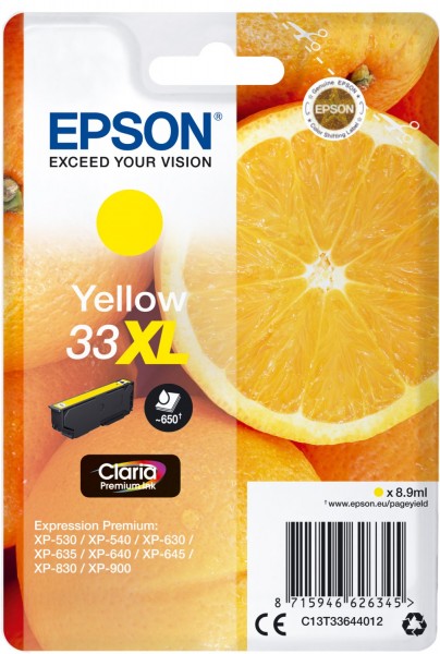 33XL Claria Premium Tintenpatrone gelb