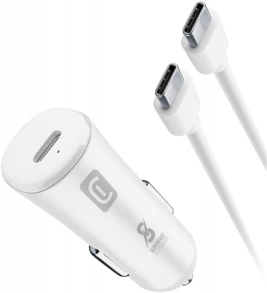 KFZ-Ladegerät USB-C (25W) inkl. USB Type-C Kabel weiß