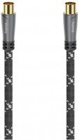 Antennen-Kabel 120 dB (1,5m) Koax-Stecker>Koax-Kupplung grau/schwarz