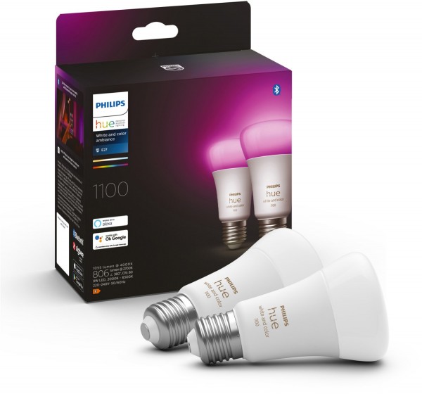 Hue W&amp;C Amb. 9W A60 E27 2er P LED-Leuchtmittel