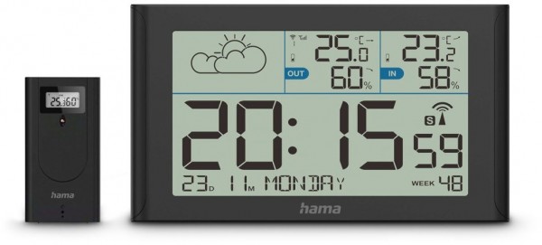 Sylt Wetterstation mit Außensensor schwarz