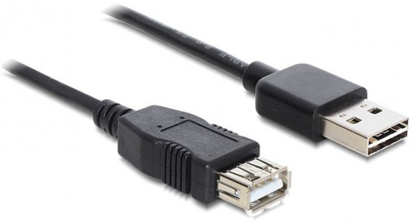 EASY-USB 2.0-A St. > A Bu. (1m) USB-Kabel schwarz