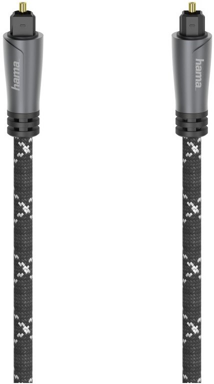 Audio-Lichtleiter-Kabel (3m) ODT-Stecker (Toslink) Metall schwarz