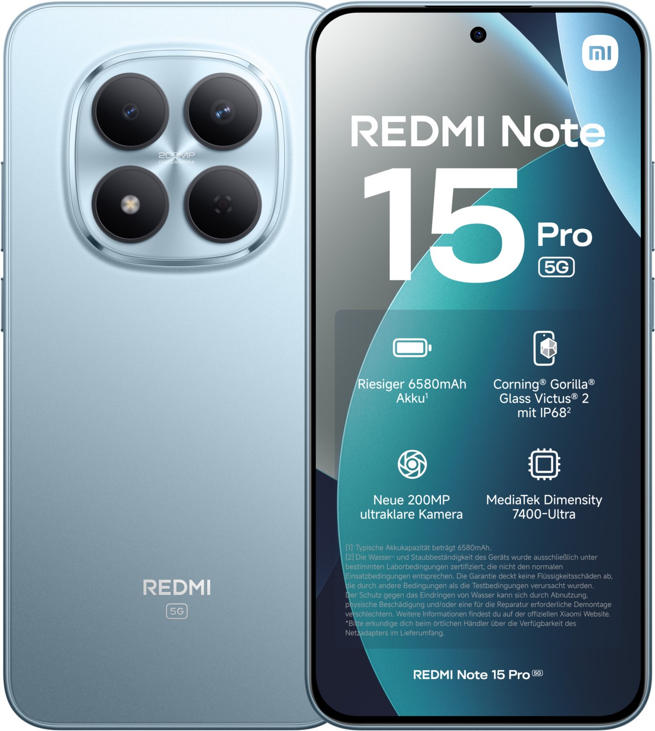 Redmi Note 15 Pro 5G (8GB+256GB) EU Smartphone glacier blue
