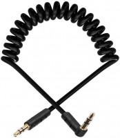 Spiralkabel (0,75m) 3,5mm Stecker <-> 3,5mm Stecker 90°