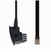 T 180/3 TAE-F > Western 8/2 (3m) Telefonkabel schwarz