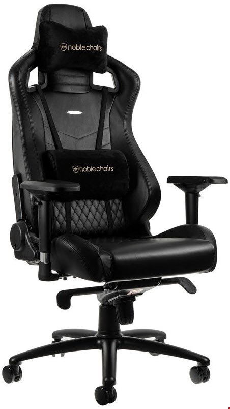 Image of EPIC Echtleder Büro/Gaming Stuhl schwarz