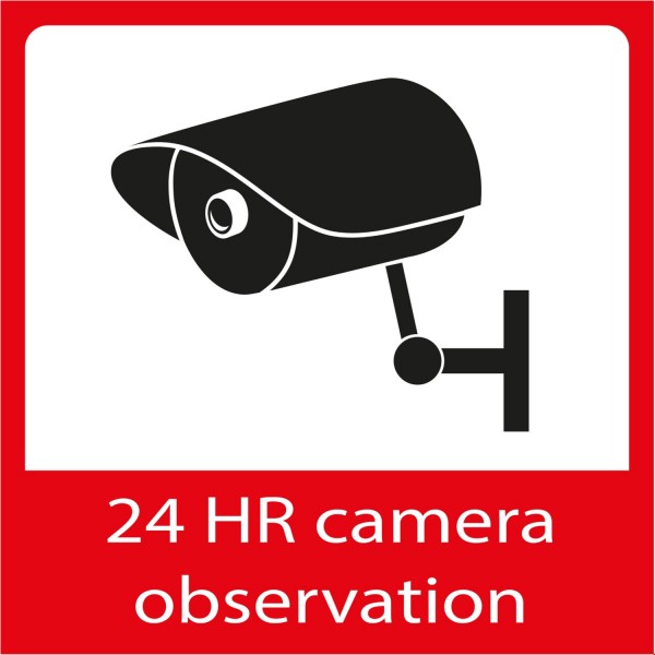 AWS-05 Videoüberwachungs-Aufkleber weiß/rot/gelb