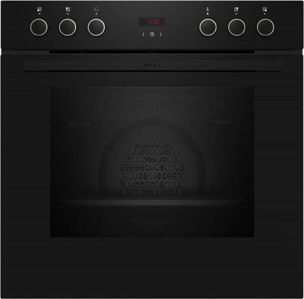 E1CCD2AK4 Einbau Elektro-Herd schwarz, 71 l, Pizza-Stufe, schnelles Vorheizen, Heißluftgrill, 59,4 cm breit, A+