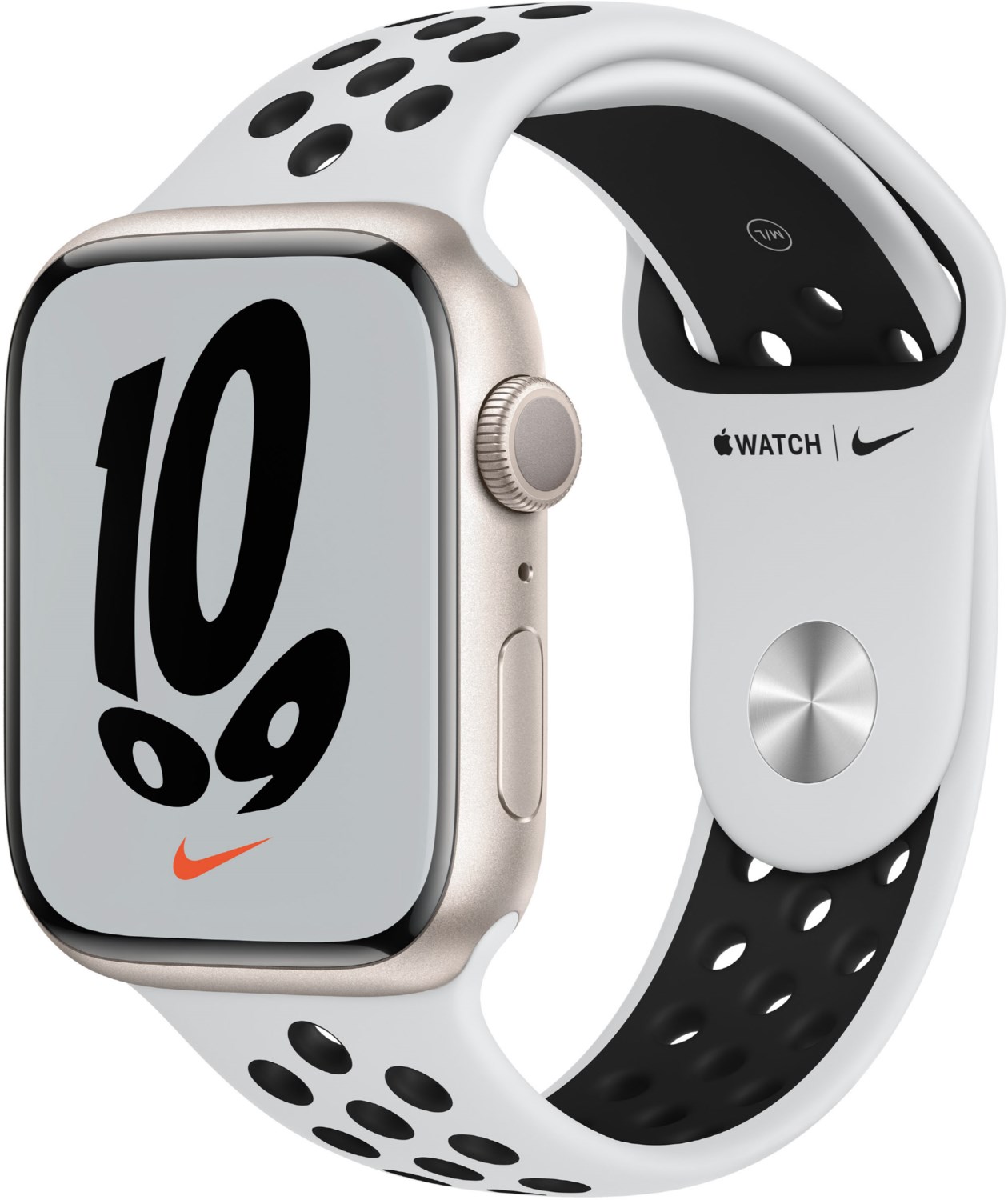 Watch 7 Nike (45mm) GPS Alu mit Nike Sportarmband polarstern/pure platinum/schwarz