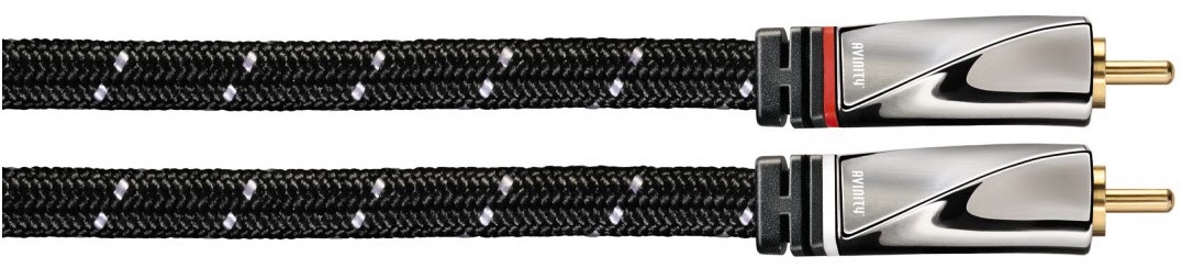Image of Audio-Kabel 2x Cinch-St./St.(2m) Cinchkabel Gewebe vergoldet schwarz