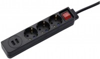 Steckdosenleiste USB 3,4A (3-fach) schwarz