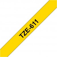 TZe 611 6mm (8m) Schriftband schwarz/gelb