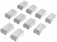 Netzwerkstecker CAT-6a (10Stk.) silber/transparent