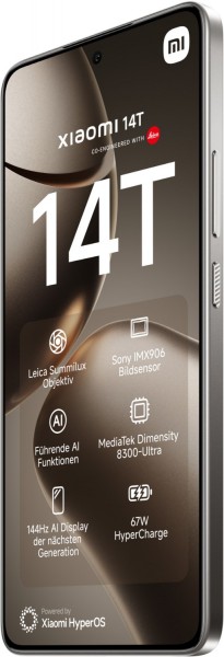 スマートフォン本体 Xiaomi 14T Titan Gray 12GB/256GB Xiaomi Xiaomi 14T Pro Titan Gray 12+256 MZB0HIMJP