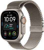 Apple Watch Ultra 4 (49mm) GPS+5G Smartwatch Titan mit Milanaise Armband (M) natur/natur