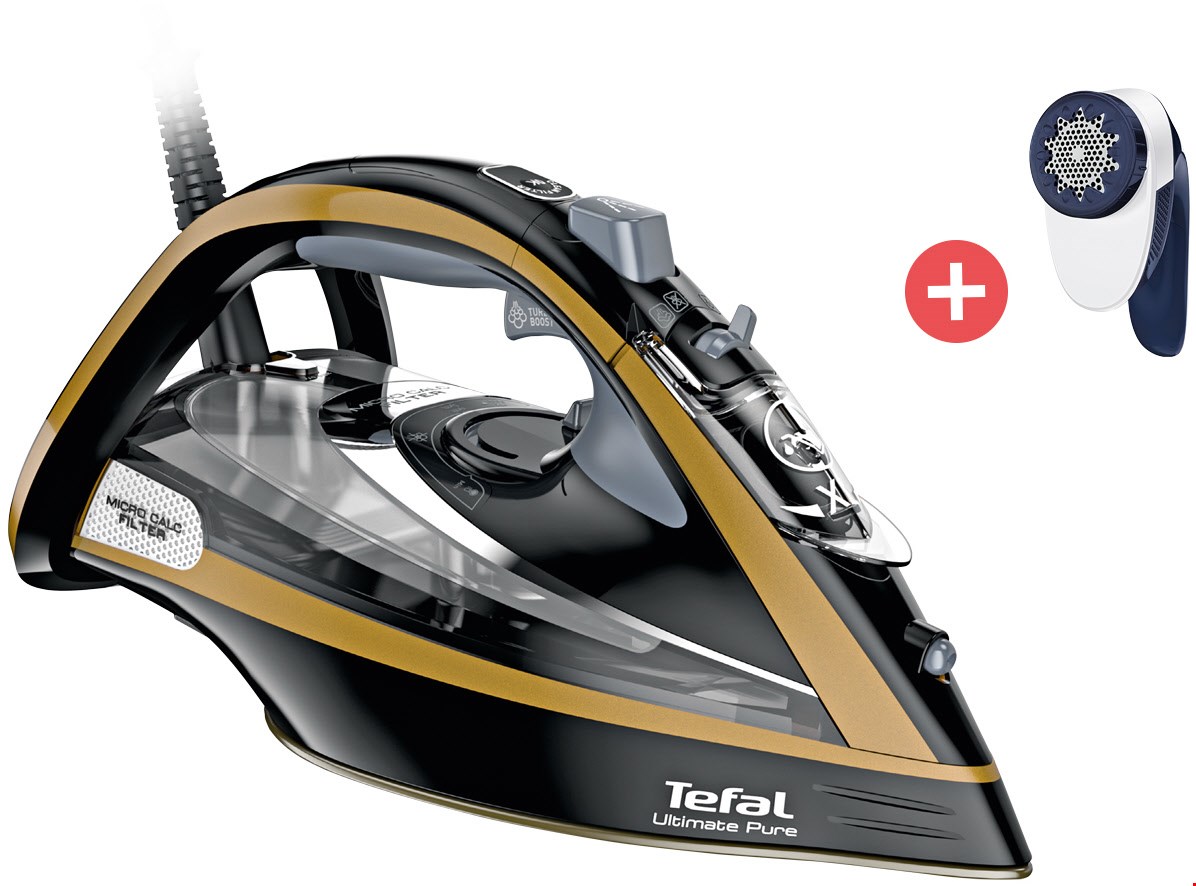 FV9847 Ultimate Pure + Dein Geschenk: JB1013, 3200 W, 260 g/min Dampfstoß, 60 g/min Dampfproduktion, Durilium-Bügelsohle mit Actif-Linien