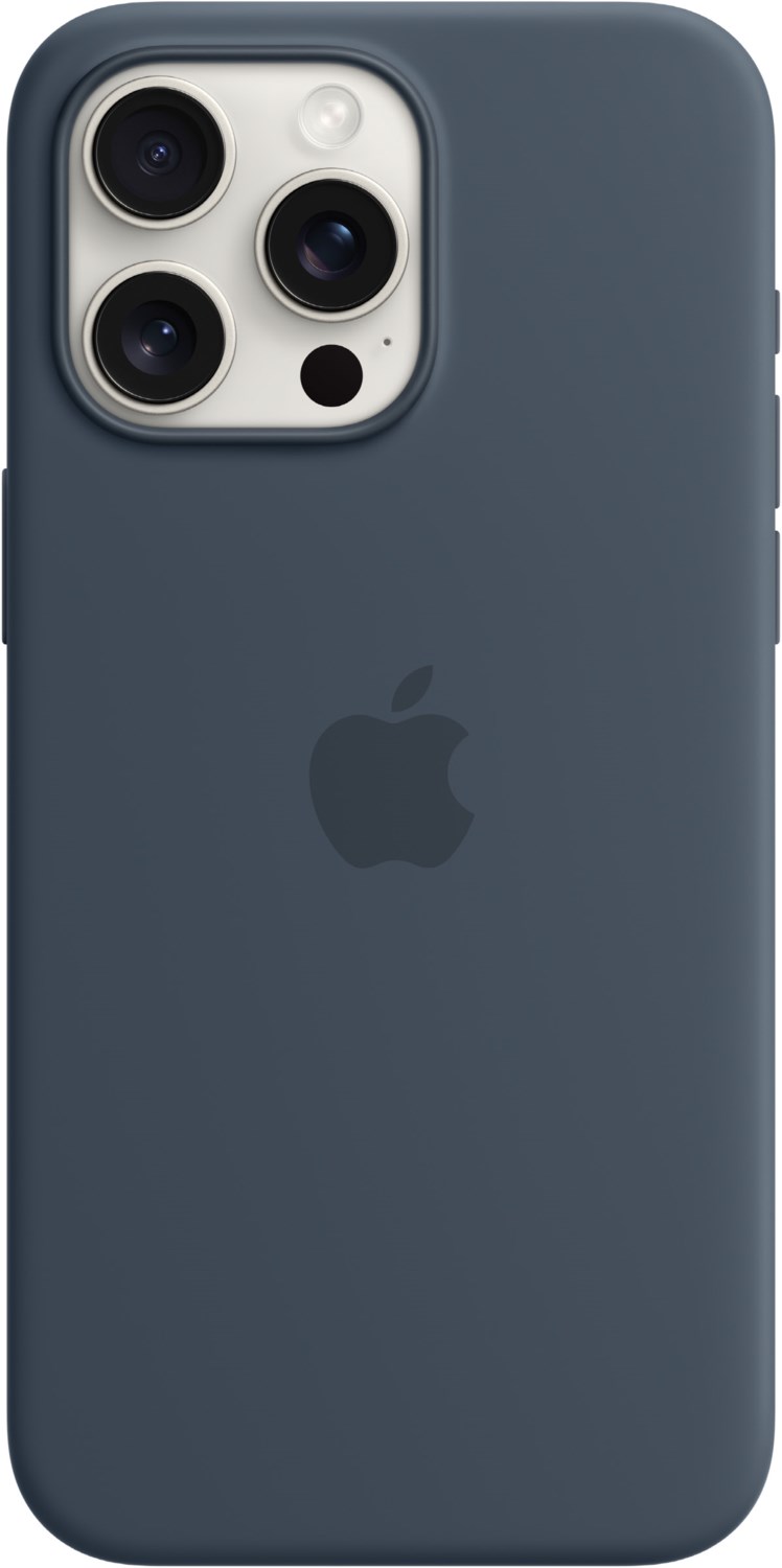 Silikon Case mit MagSafe für iPhone 15 Pro Max sturmblau