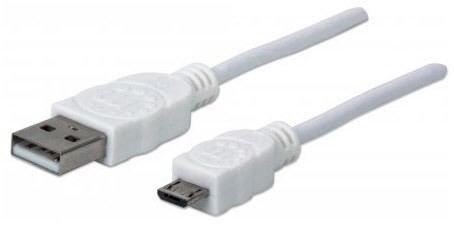 USB 2.0 Anschlußkabel (1,8m) USB A St. > USB Micro-B St. weiß