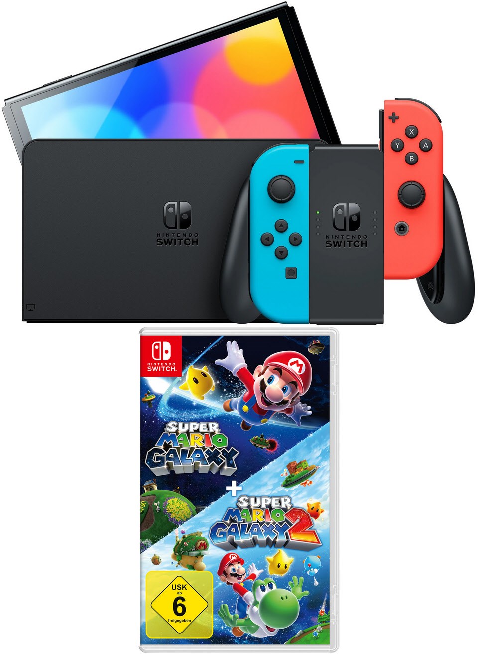 Nintendo Switch Konsole (OLED-Modell) Bundle inkl. Super Mario