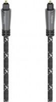 Audio-Lichtleiter-Kabel (3m) ODT-Stecker (Toslink) Metall schwarz