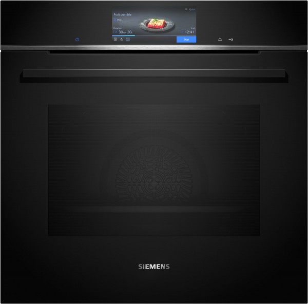HB778G3B1 Einbaubackofen schwarz/edelstahl, 71 l, Pizza-Stufe, schnelles Vorheizen, WLAN, pyrolytische Selbstreinigung, 59,4 cm breit, A+, iQ700