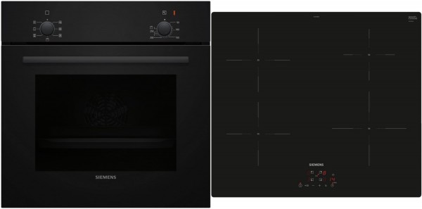 EQPOWER03I Herdset bestehend aus HB010FBA1 + EU611BEB6E schwarz + rahmenlos