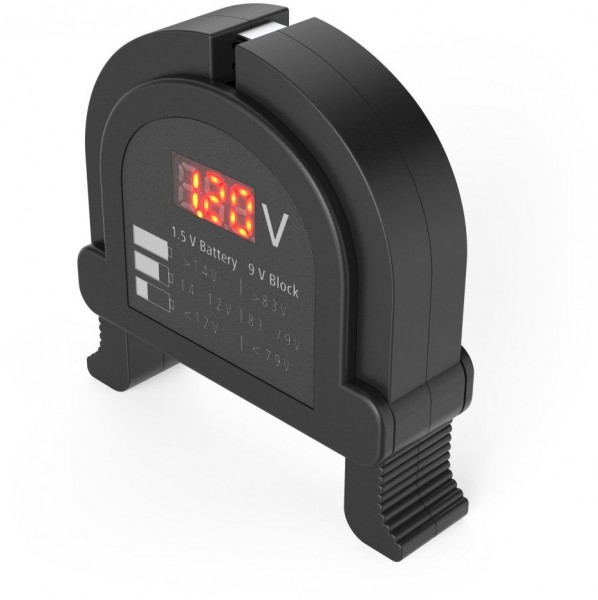 Digitaler Akku-/Batterie-Tester schwarz