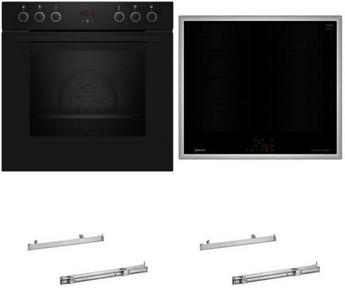 HMK220IF Herdset mit Induktionskochfeld bestehend aus E1CCD2AK4+M66SBX1M0+2xZ11TI15X0 schwarz + edelstahl