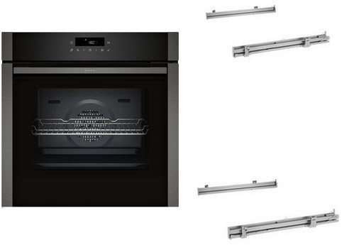 BMK320EAP Einbaubackofen bestehend aus B6ACJ7AG3+Z1608BX0+Z1608BX0 graphit, 71 l, Pizza-Stufe, schnelles Vorheizen, Heißluftgrill