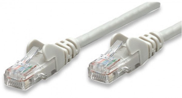 Patchkabel RJ45 U/UTP Cat6 (7,5 m) grau Hebelschutz