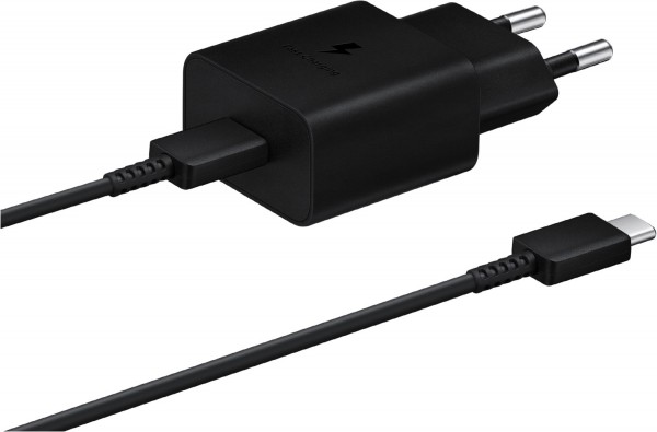 Schnellladeadapter USB Type-C (15W) mit Datenkabel schwarz