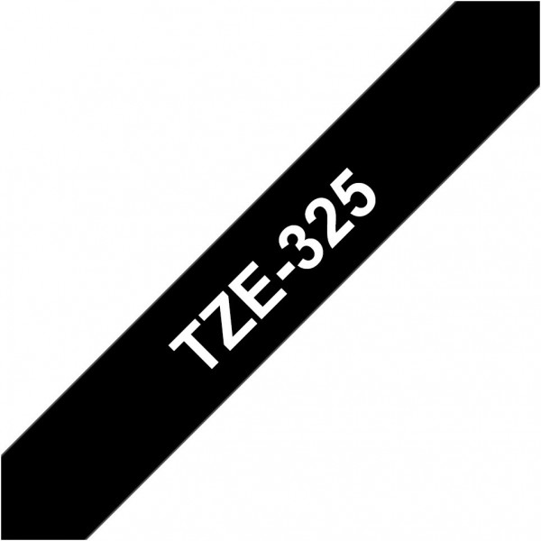 TZE-325 Schriftband lamin. (9mm) schwarz/weiss