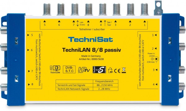 TechniLAN 8/8 Passiv Einschleusweiche blau/gelb