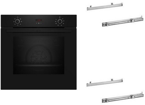 BMK120K Einbaubackofen bestehend aus B1CCC0AK3+Z11TI15X0+Z11TI15X0 schwarz, 71 l, schnelles Vorheizen, 59,4 cm breit, A+