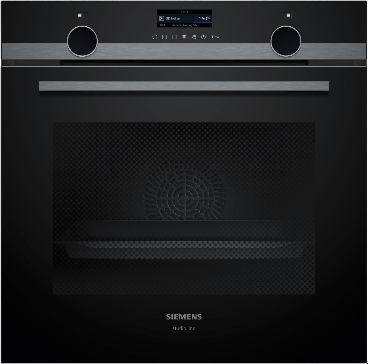 HB479G0A3 Einbaubackofen schwarz, 71 l, Pizza-Stufe, schnelles Vorheizen, pyrolytische Selbstreinigung, 66 cm breit, A+, iQ500