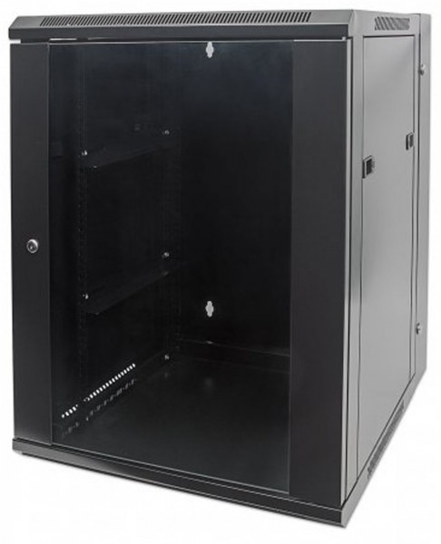 Wandverteiler 15HE 600x550mm mit Schwenkrahmen schwarz