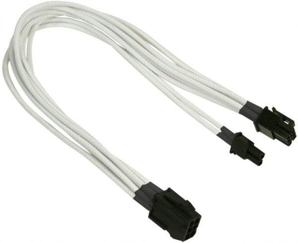 6-Pin > 6+2-Pin PCI-E Single (0,3m) weiß