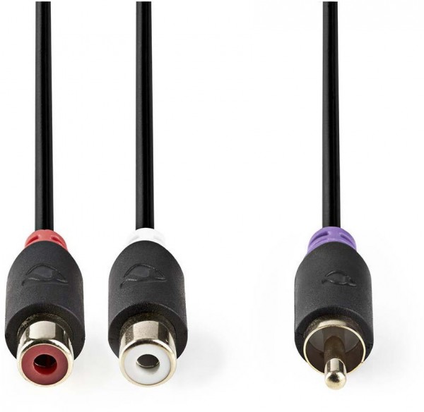 CABW24010AT02 Sub-Kabel (0,2m) anthrazit Cinch-Stecker>2x Cinch-Buchse