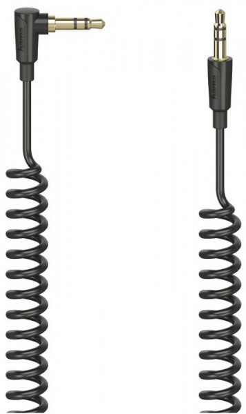 Spiralkabel Flexi-Slim (0,75m) 3,5-mm-Klinken-St.>Stecker schwarz