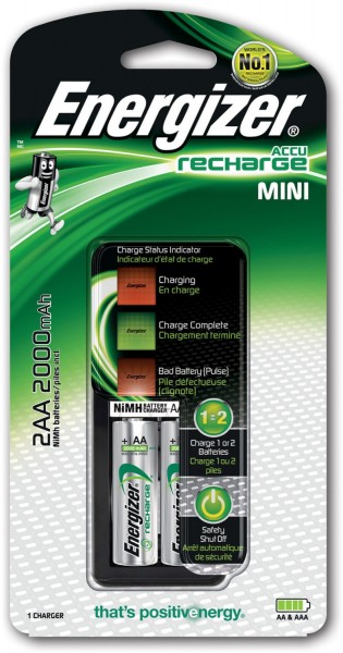 Mini Charger Akku-Ladegerät inkl. 2x AA 2000 mAh