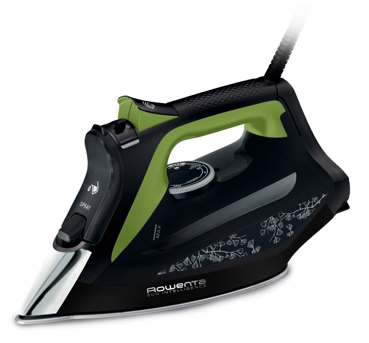 DW6330 Eco Intelligence Dampfbügeleisen schwarz/grün, 2500 W, 180 g/min Dampfstoß, 45 g/min Dampfproduktion, 300 ml Wassertank, Vertikaldampf